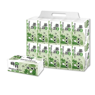綠荷柔韌抽取式花紋衛生紙150抽X80包/箱X2