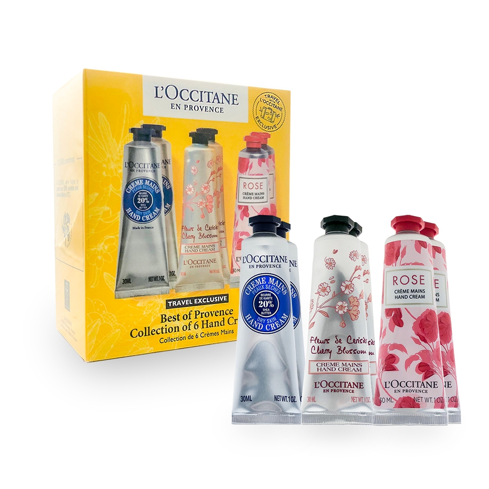 30ml x 6★L'OCCITANE 歐舒丹 30ml護手霜6件套組-[玫瑰X2乳油木X2櫻花X2]