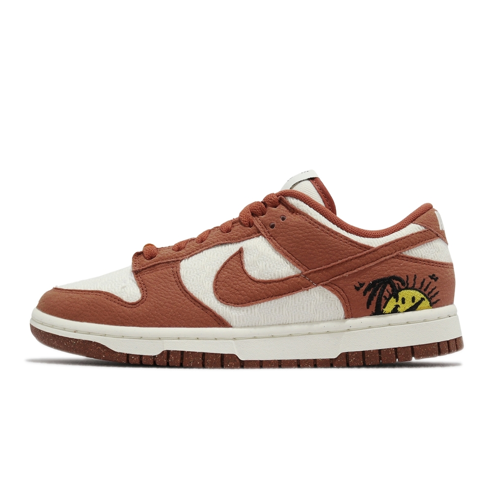 Nike 休閒鞋Wmns Dunk Low SE 女鞋白棕夕陽笑臉椰子樹Sun Club DR5475