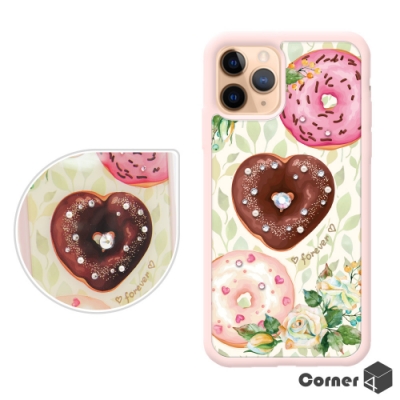 Corner4 iPhone 11 Pro 5.8吋奧地利彩鑽雙料手機殼-永遠甜甜圈