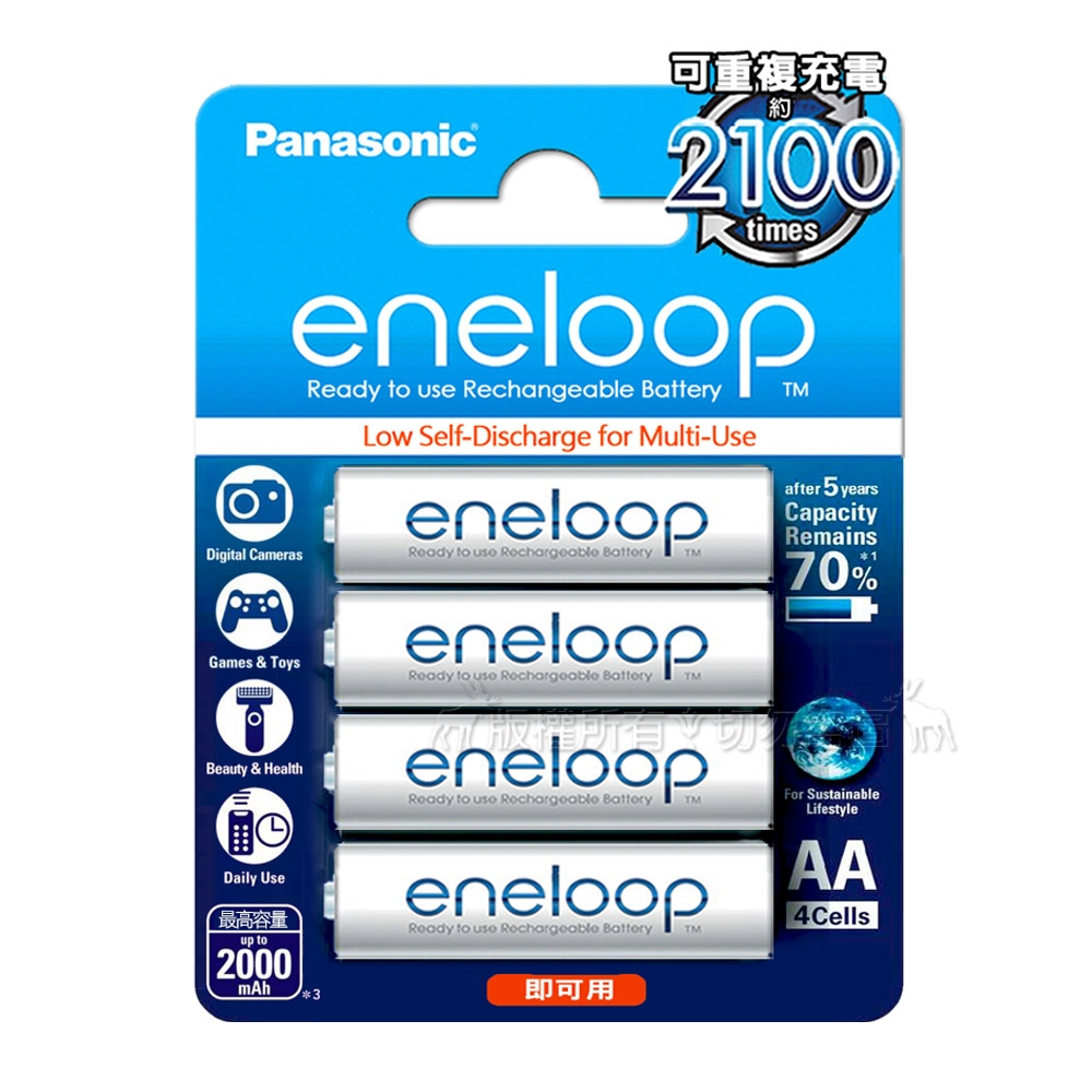 國際牌 Panasonic eneloop 低自放鎳氫充電電池BK-3MCCE(3號4入)