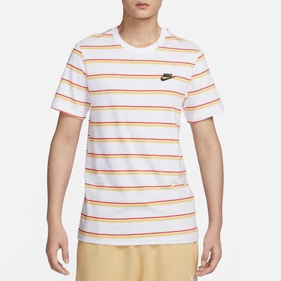 NIKE 上衣 男款 短袖上衣 運動 AS M NSW TEE CLUB STRIPE 白 DZ2986-100