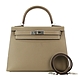 HERMES Kelly D年 Epsom 牛皮手提/肩背兩用凱莉包(28CM/18大象灰/銀釦) product thumbnail 1