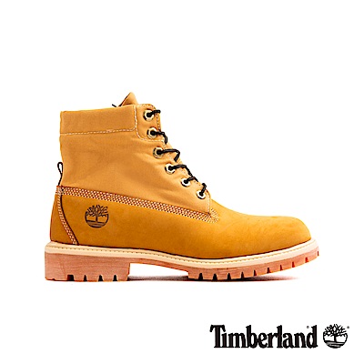 Timberland 男款小麥色磨砂革迷彩圖案反摺靴|A21B1