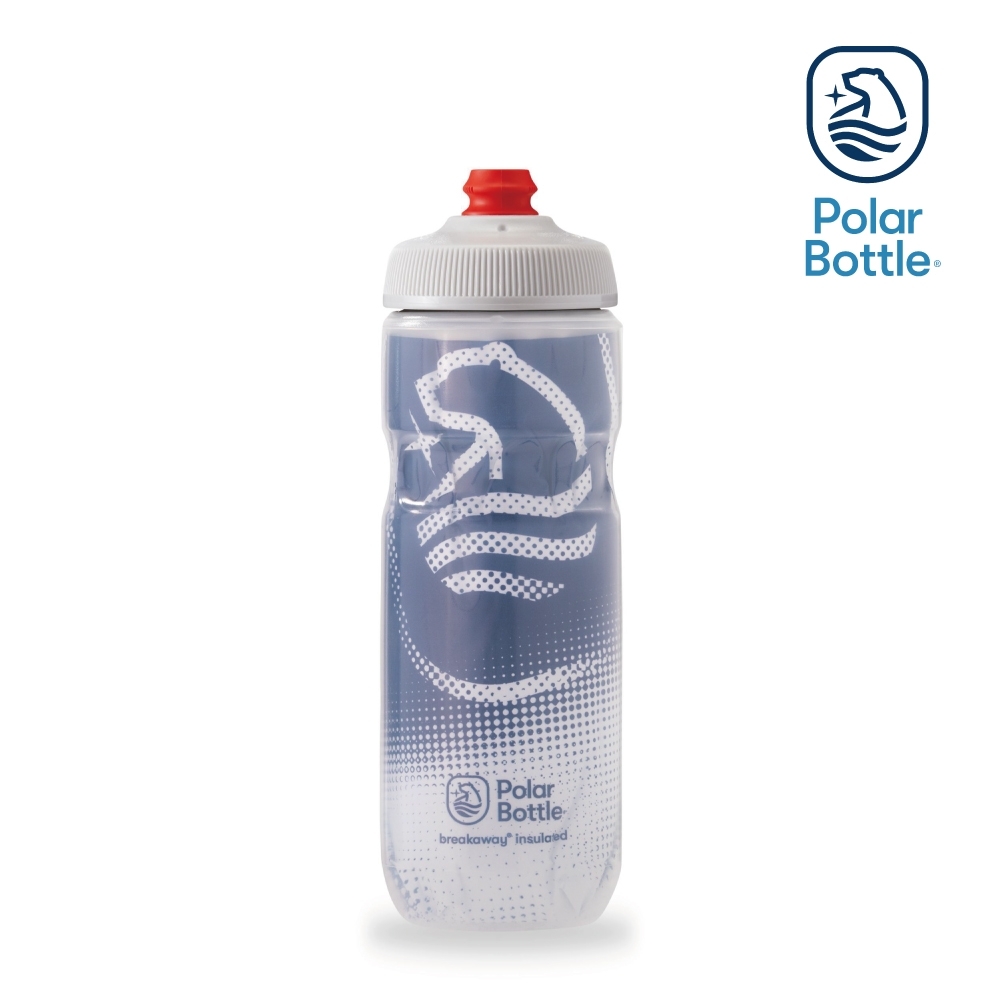 Polar Bottle 20oz 雙層保冷噴射水壺 BIG BEAR 海軍藍-白