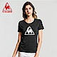 le coq sportif 法國公雞牌經典圓領LOGO印花短袖T恤 女-黑 product thumbnail 1