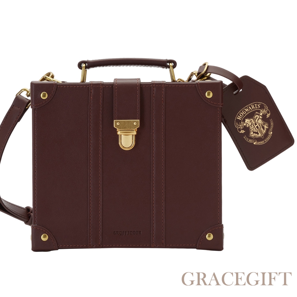 【Grace Gift】哈利波特葛來分多學院復古手提方包 酒紅