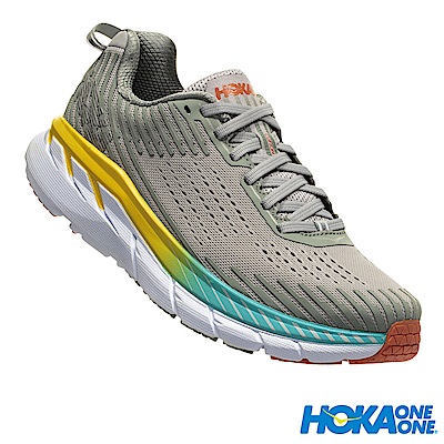 HOKA ONE ONE 女 寬楦 Clifton 5 路跑鞋 鍛造鐵