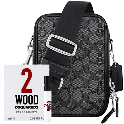 coach 黑色大c織紋斜背包+wood dsquared2 品牌隨身小香