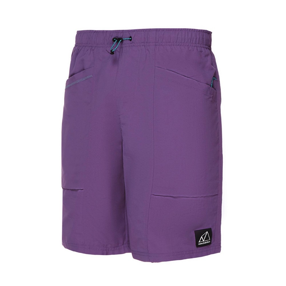 New Balance 短褲 NB Logo Shorts 男款 紐巴倫 膝上 工裝 多口袋 穿搭推薦 紫 藍 MS11580SG6