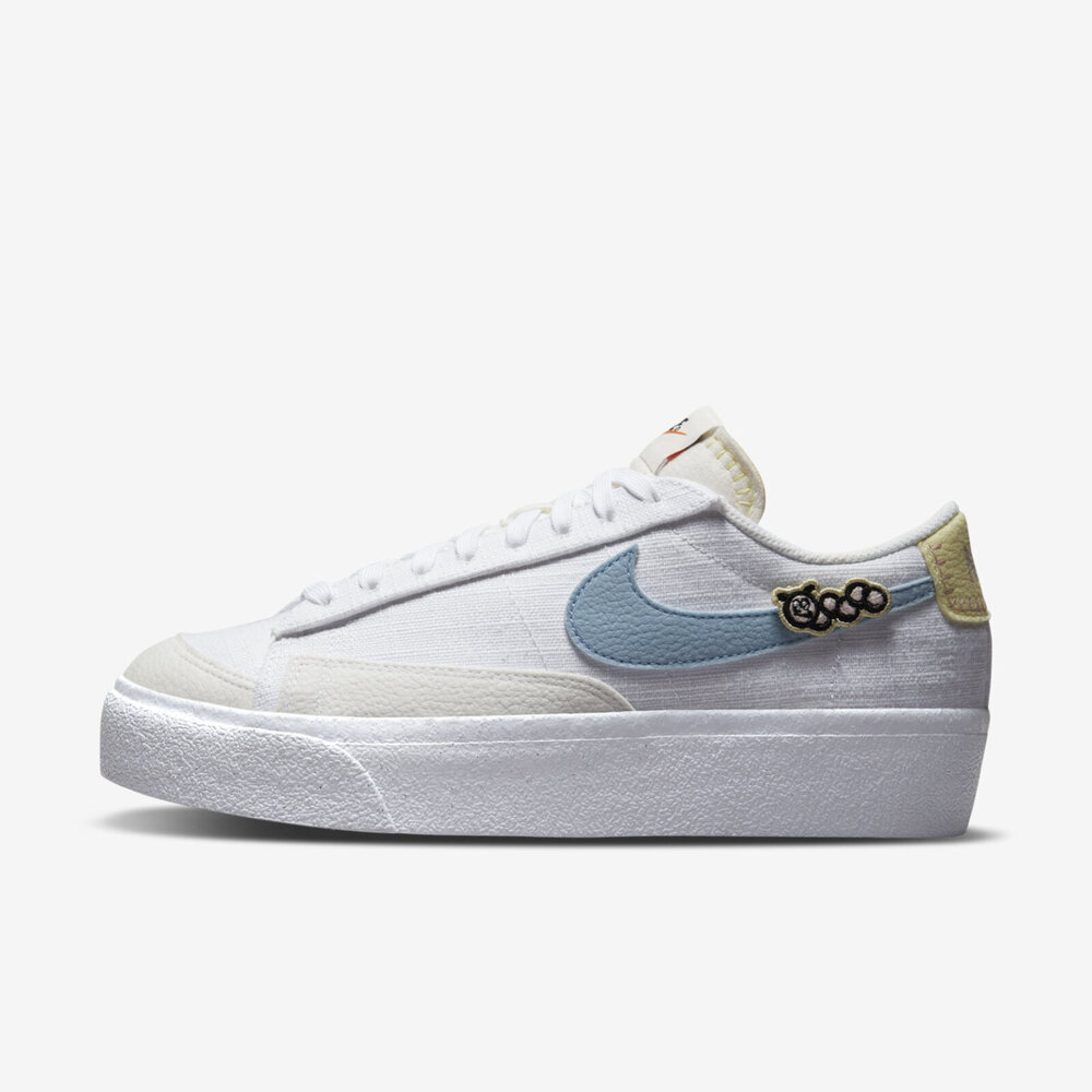 Nike W Blazer Low Platform SE NN [DJ6376-100] 女休閒鞋厚底昆蟲白藍