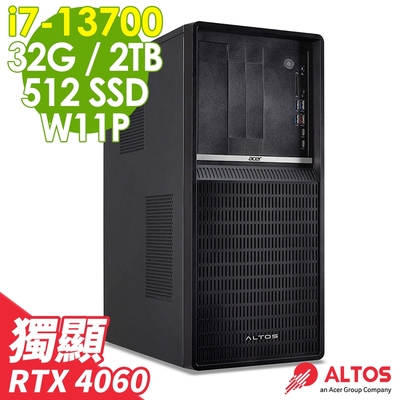 Acer P130F9 商用工作站 i7-13700/32G/512SSD+2TB/RTX4060/500W/W11P