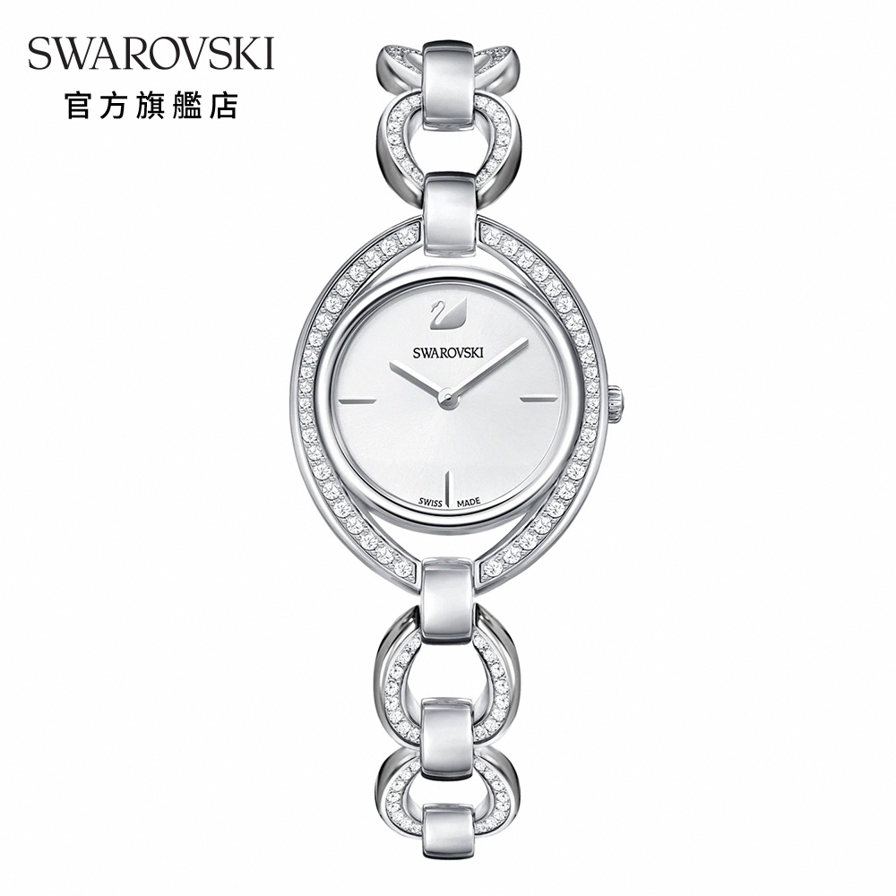 SWAROVSKI 施華洛世奇 STELLA 白金色潮流優雅不銹鋼手錶