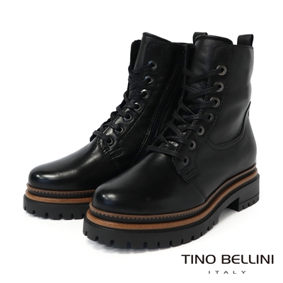 Tino Bellini 波士尼亞進口綁帶軍靴FWIV003-1(黑色)