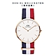 Daniel Wellington DW 手錶 Classic Cambridge 40mm經典藍白紅織紋錶-白錶盤-玫瑰金框 DW00100003 product thumbnail 1