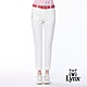 【Lynx Golf】女款彈性舒適貼袋造型精美山貓繡花窄管九分褲-白色 product thumbnail 2