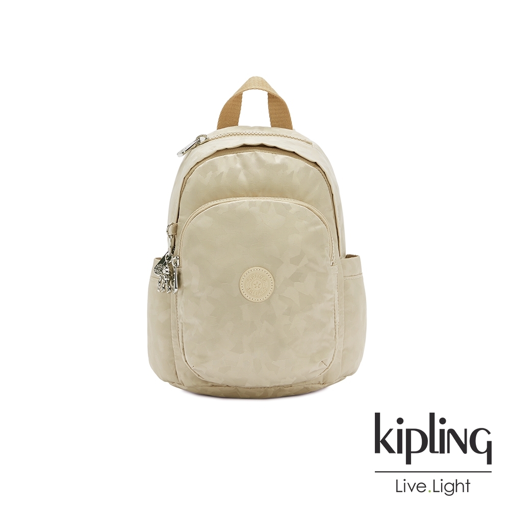 Kipling 奶油鬆餅色拉鍊式小巧收納後背包-DELIA MINI