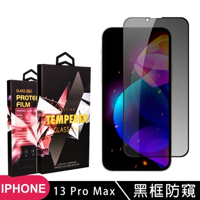 IPhone 13 PRO MAX 高品質9D玻璃鋼化膜黑邊防窺保護貼(13PROMAX保護貼13PROMAX鋼化膜)