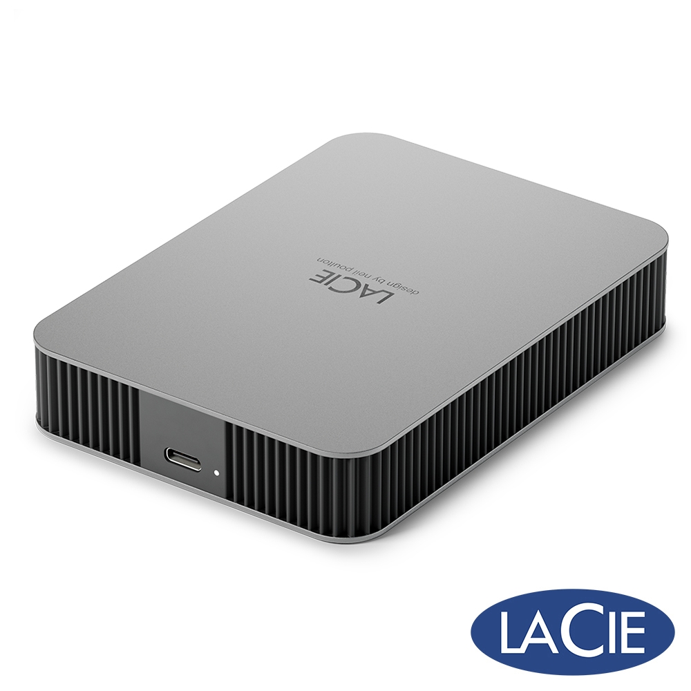 LaCie Mobile Drive USB-C 4TB 外接硬碟-月光銀(STLP4000400)