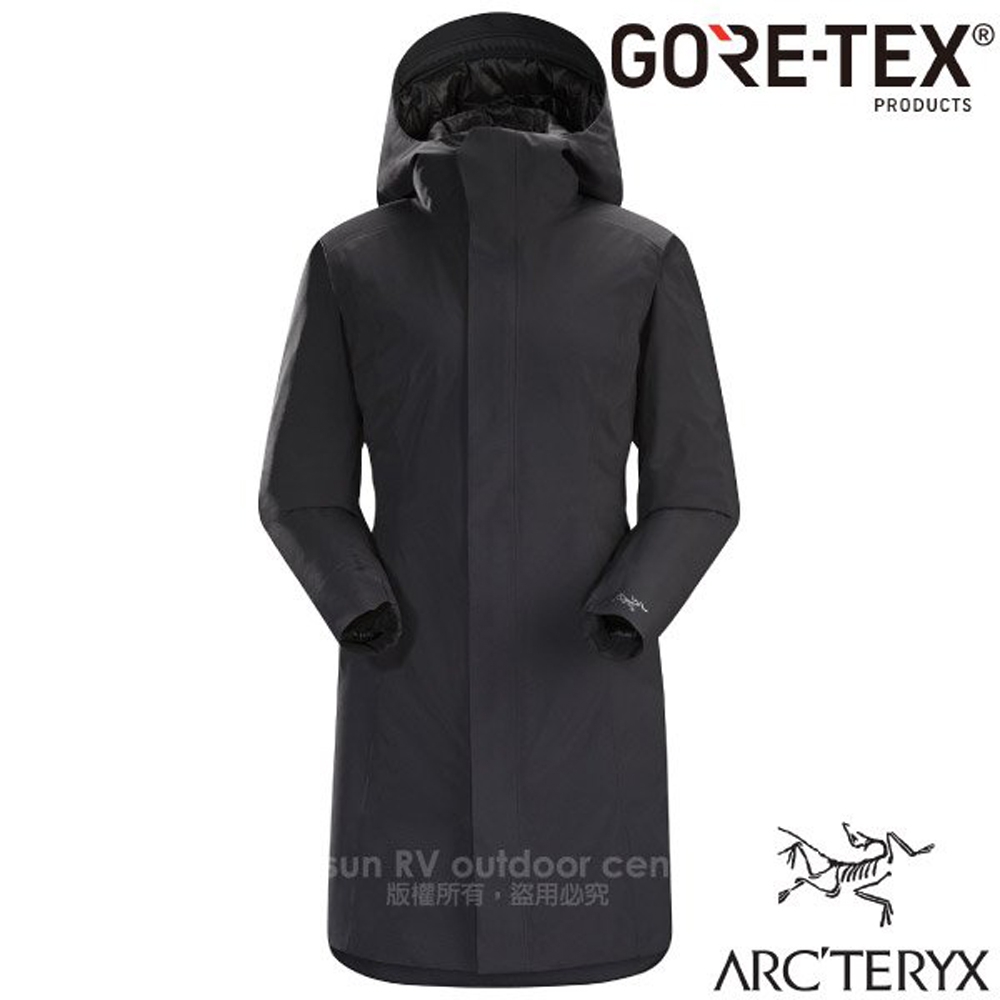 ARCTERYX始祖鳥 女款Durant GORE-TEX 防風防水化纖保暖連帽長外套_黑