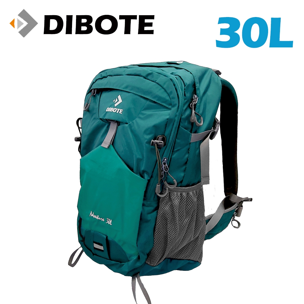 迪伯特DIBOTE 極輕骨架。人體工學30L登山背包/登山包 (湖綠)