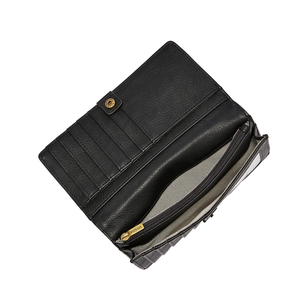 FOSSIL Liza 輕巧型真皮零錢袋長夾-黑色SL7891001 | 長夾| Yahoo奇摩