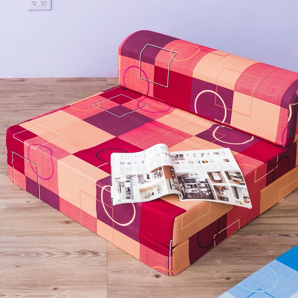 戀戀鄉 (超厚實10CM)台灣製折疊單人小沙發床(三款)床 床墊 折疊床墊