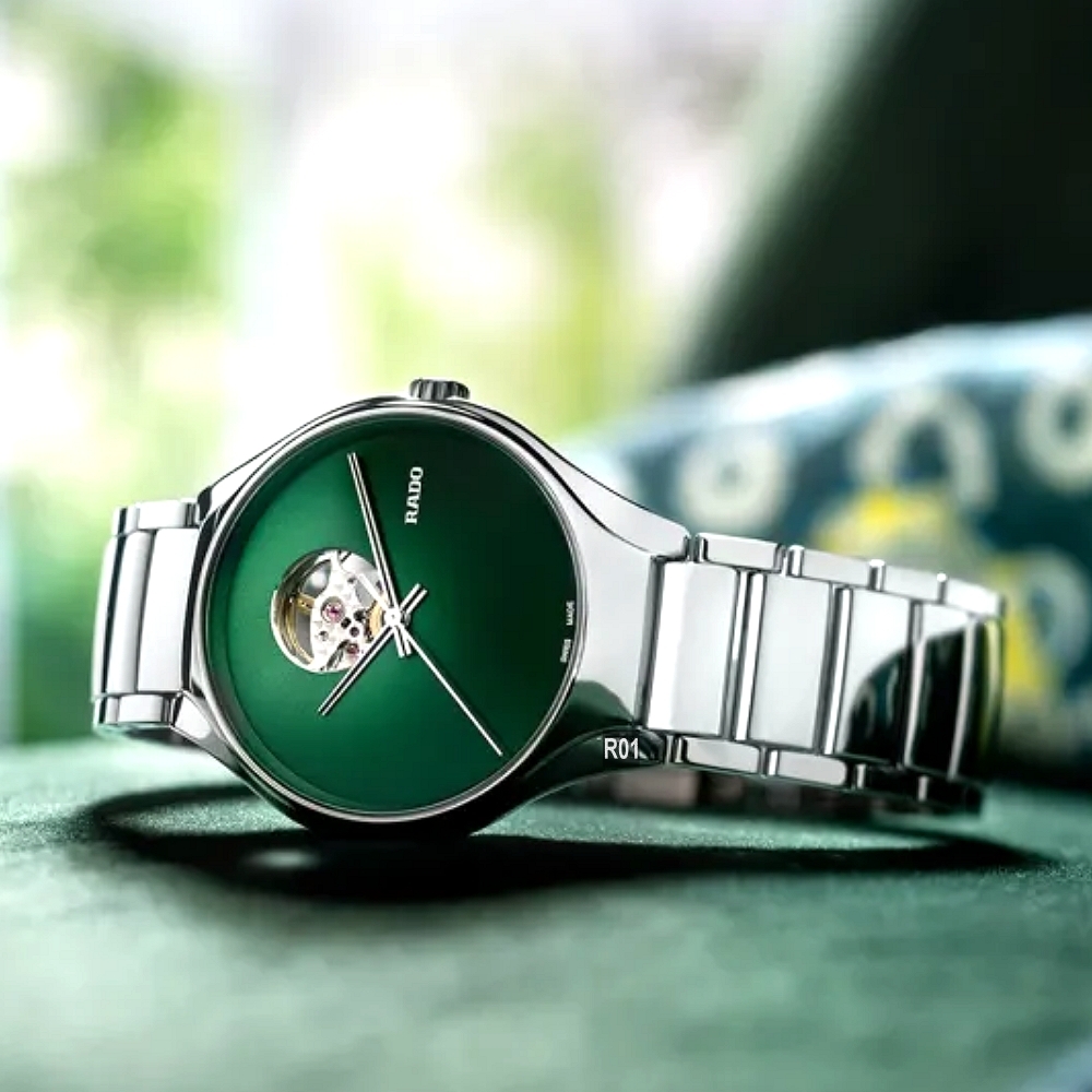 RADO 雷達表 True Secret真我奧秘開芯機械錶 電漿陶瓷綠款40㎜ 官方授權R01 (R27108312)
