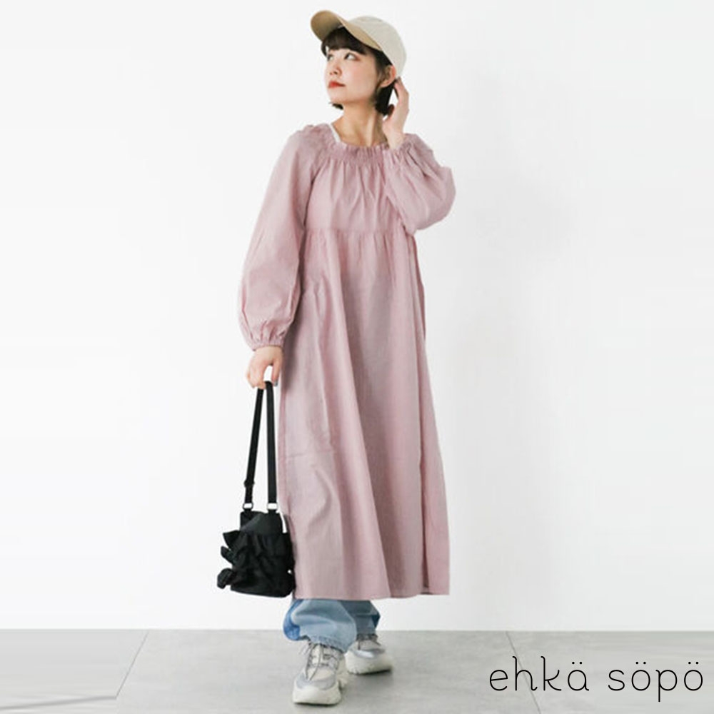 ehka sopo  迷人後雙綁帶挖空造型方領洋裝