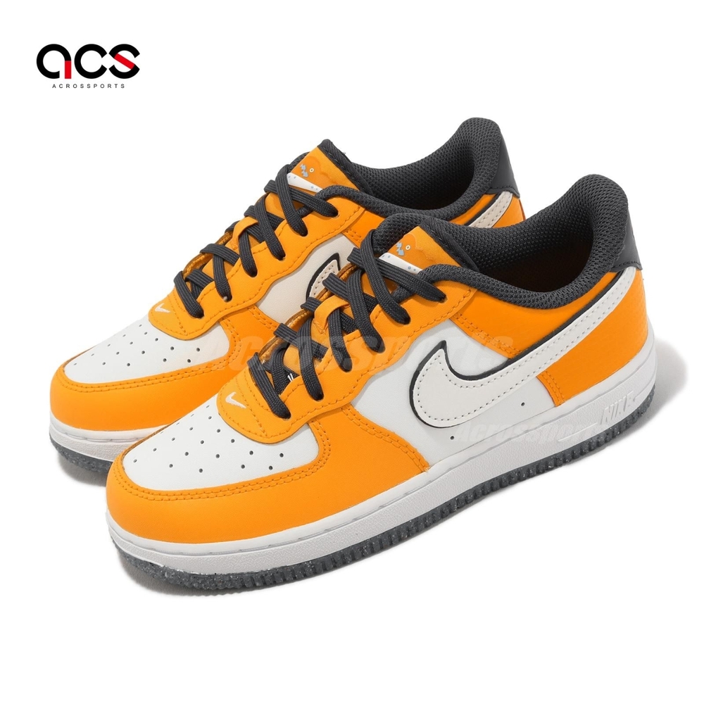 Nike 童鞋 Force 1 Low SE PS 中童 橘黃 黑 反光 小丑魚 休閒鞋 FJ4656-800