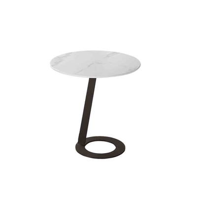 Boden-迪菲1.7尺工業風圓形岩板小茶几/邊几/邊桌-50x50x55cm