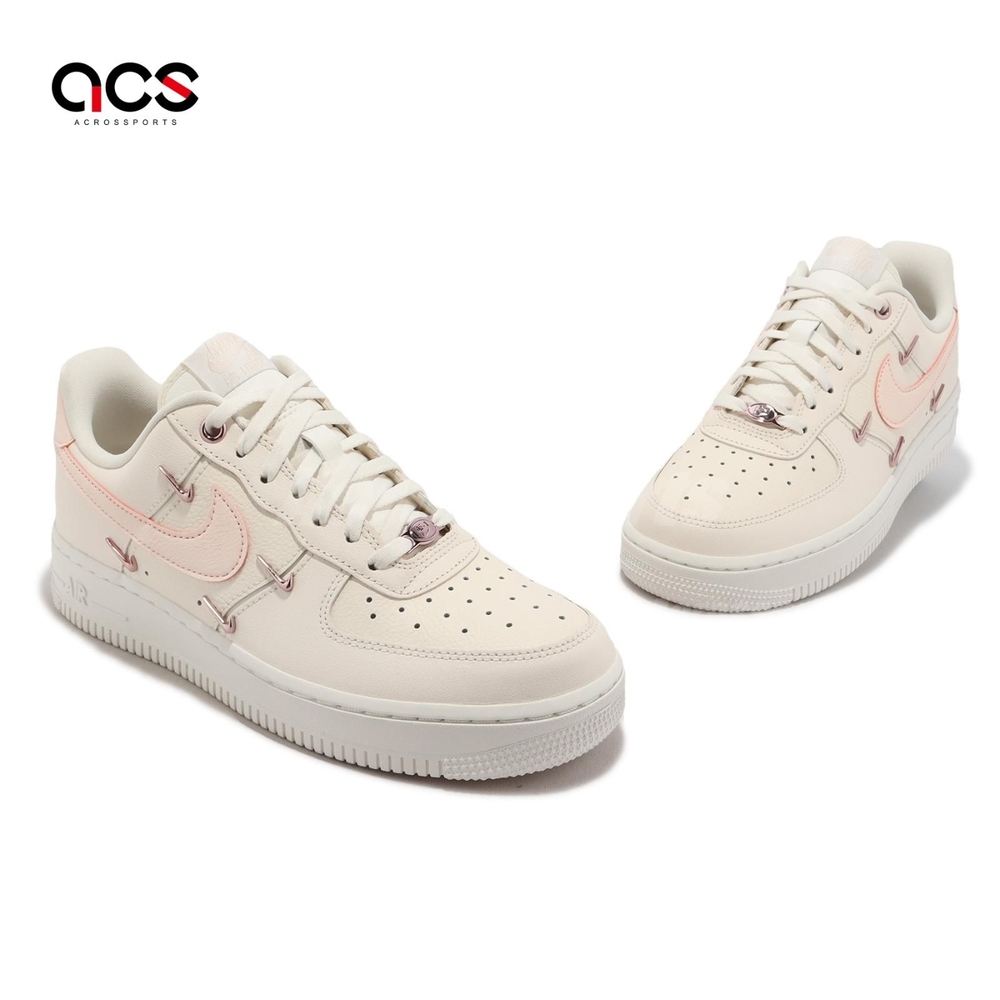 Nike 休閒鞋Wmns Air Force 1 07 LX 玫瑰金米白粉紅女鞋炫雅小勾FV8110