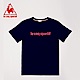 le coq sportif 法國公雞牌經典文字LOGO圓領短袖T恤 男女-丈青 product thumbnail 1