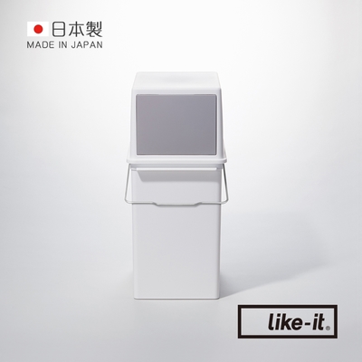 日本like-it 日製可疊式推蓋隙縫垃圾桶-17L