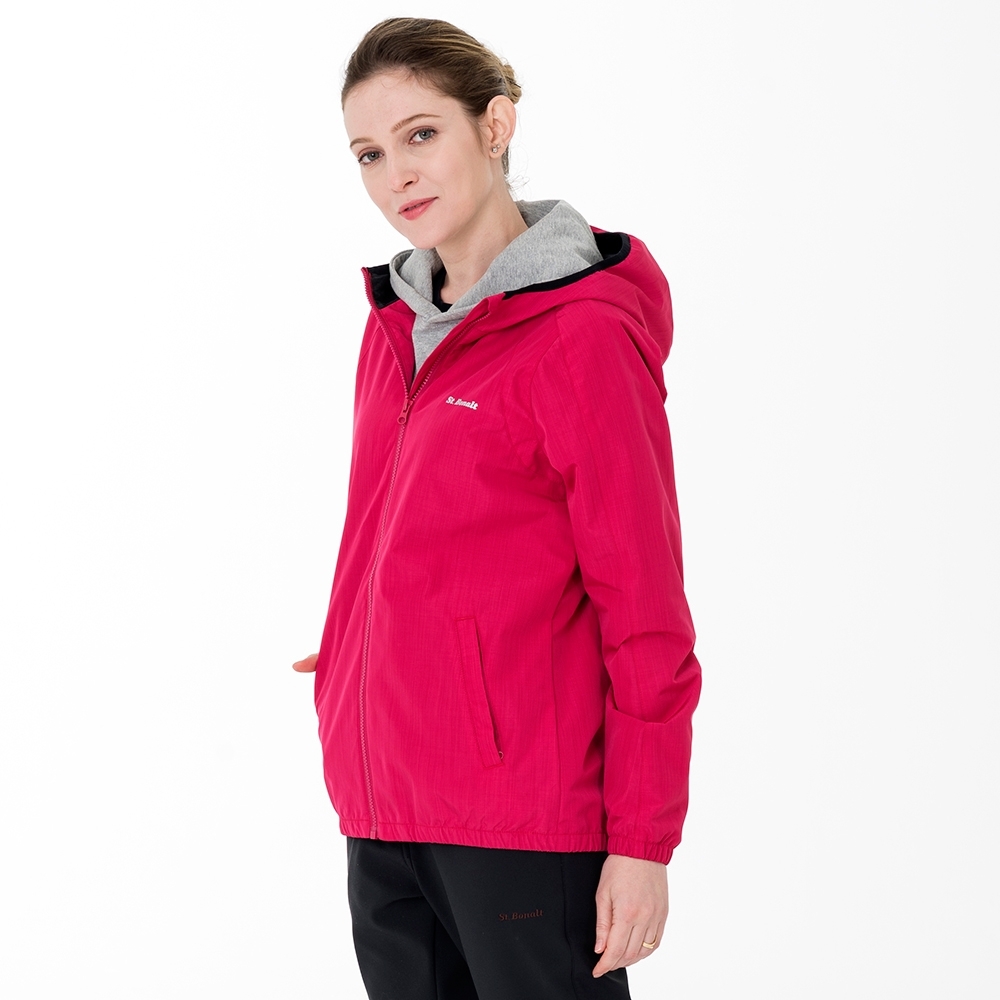 【St. Bonalt 聖伯納】女款機能防風防水單層衝鋒衣(8206-酒紅)