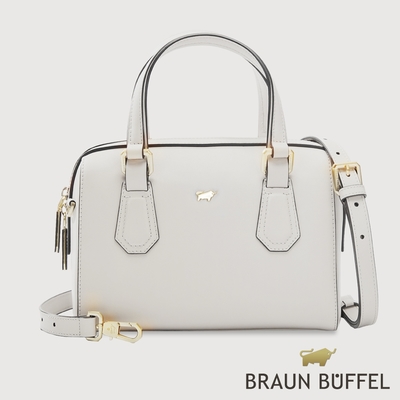 【BRAUN BUFFEL 德國小金牛】台灣總代理 科蘿-A-斜背包-米白/BF834-36-BG