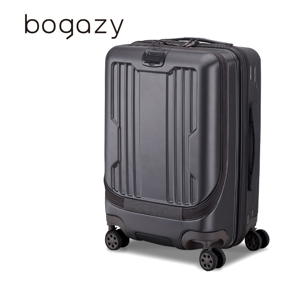 Bogazy 宇宙甜心 20吋商務箱斜紋行李箱(質感灰)