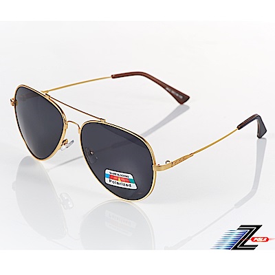 【Z-POLS】頂級記憶合金輕量金框版黑灰Polarized 抗UV400偏光眼鏡