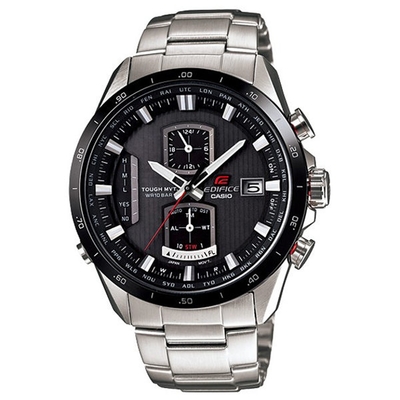 CASIO EDIFICE系列 終極元素太陽能電波運動錶-鋼帶-銀黑-EQW-A1110DB-1ADR