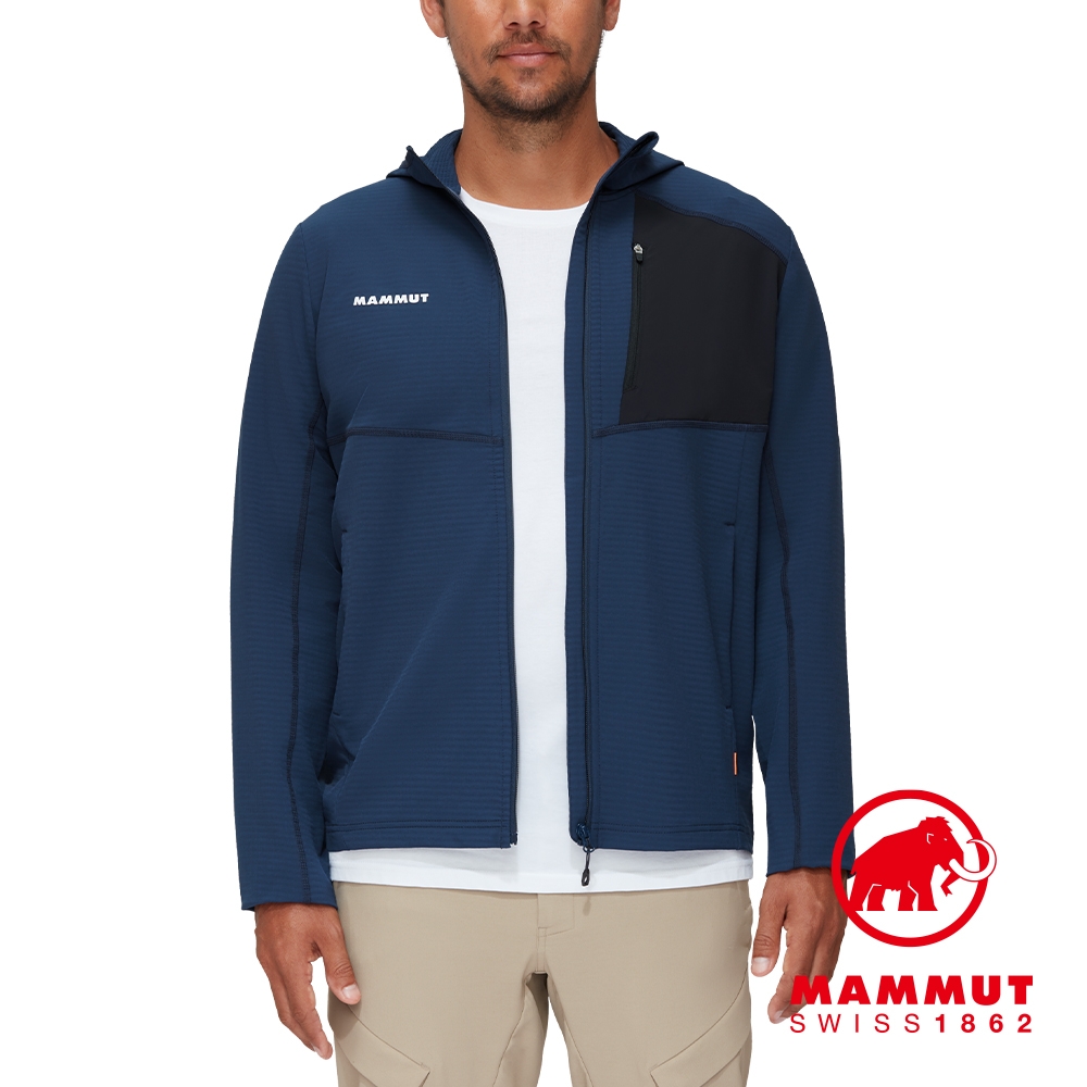Mammut 長毛象】Madris Light ML Hooded Jacket Men 防風刷毛連帽外套海洋藍男款#1014-03840, 刷毛外套