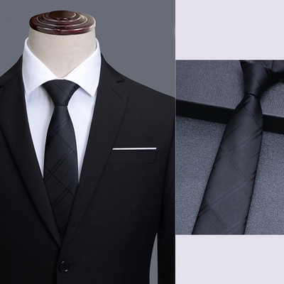 領帶8cm寬版領帶拉鍊領帶亂波(黑色).Fuulai