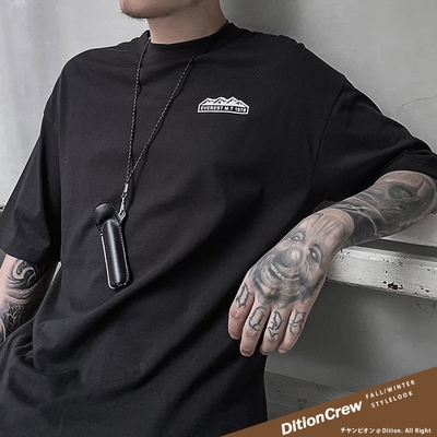 DITION 雪山山脈oversize落肩短T 山系短袖上衣 居家寬鬆 大霸尖山 snowpeak