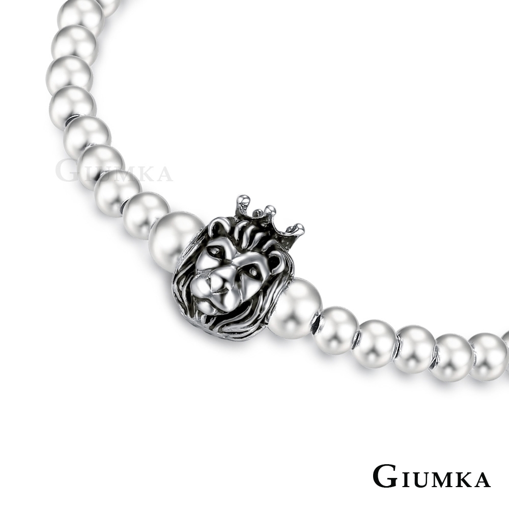 GIUMKA純銀手鍊手工串珠銀珠手鏈 獅子王925純銀飾 單個價格