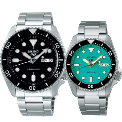 SEIKO 精工 5 Sports 系列機械錶 對錶 母親節禮物 送禮推薦-42.5mm+38mm (SRPD55K1+SRPK33K1)_SK045