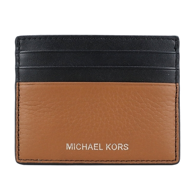 MK MICHAEL KORS COOPER荔枝紋六卡名片夾-棕