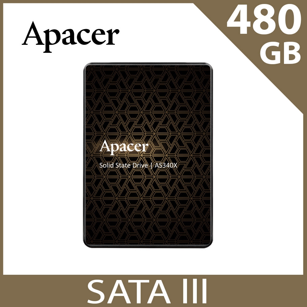 Apacer 宇瞻 AS340X SATA3 2.5吋 480GB SSD 固態硬碟