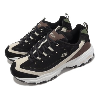 Skechers 休閒鞋 D Lites 男鞋 黑 白 棕 老爹鞋 綁帶式 輕量 反光 記憶鞋墊 894156BKNT