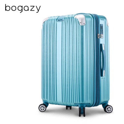 Bogazy 魅惑戀曲 29吋防爆拉鍊可加大拉絲紋行李箱(冰雪藍)