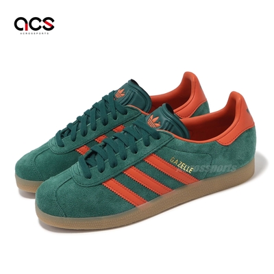 adidas 休閒鞋 Gazelle Indoor 男鞋 女鞋 綠 橘 復古 麂皮 三葉草 愛迪達 IG6200