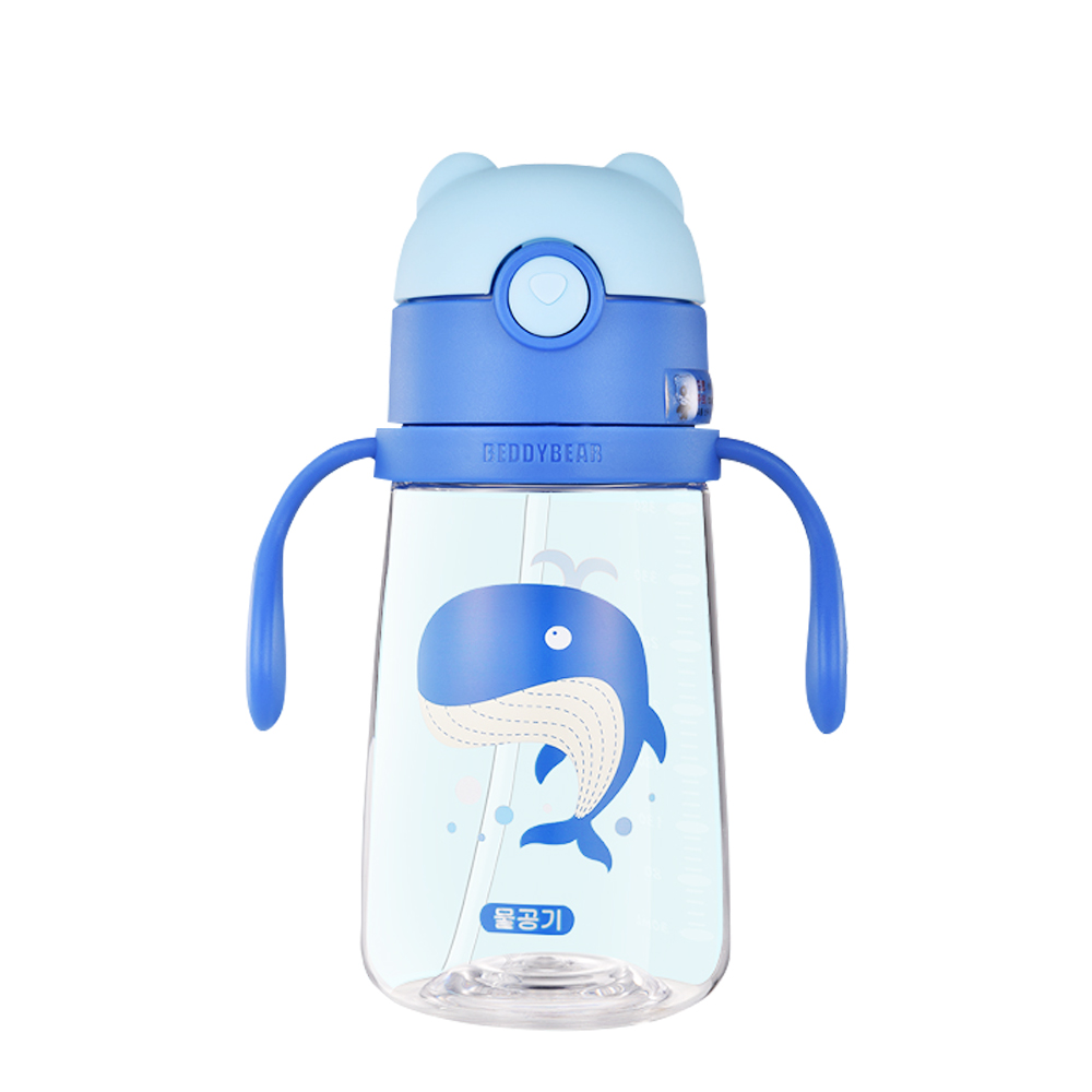 韓國BEDDY BEAR Tritan可背式兒童水壺380ML(鯨魚)